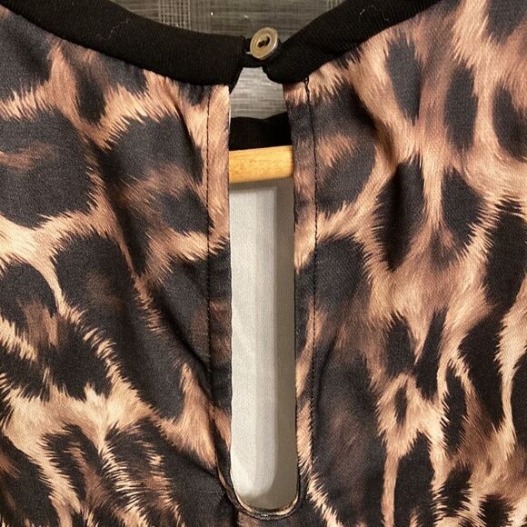 Mango Animal Print with Contrasting Black Trim Top - Picture 8 of 12